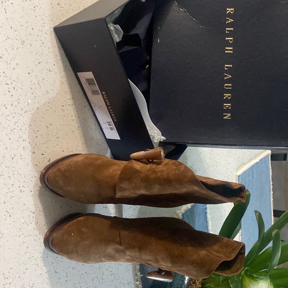 Ralph Lauren Brown Calf Suede Boots. 39 wears like an 8.